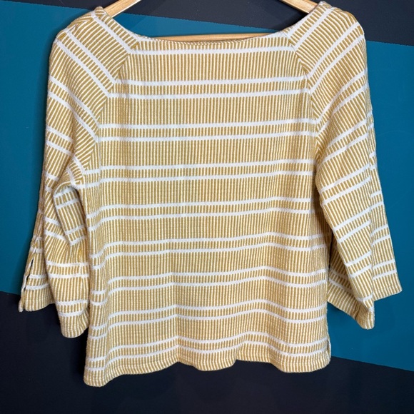 Anthropologie Tan and White Boxy Blouse - Picture 7 of 10